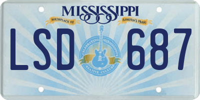 MS license plate LSD687