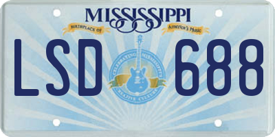 MS license plate LSD688