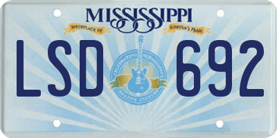 MS license plate LSD692