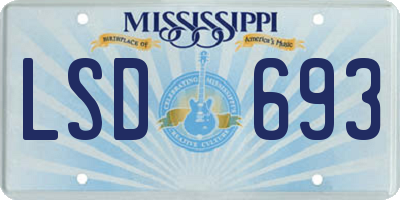 MS license plate LSD693