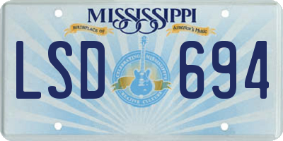 MS license plate LSD694
