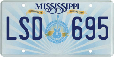 MS license plate LSD695