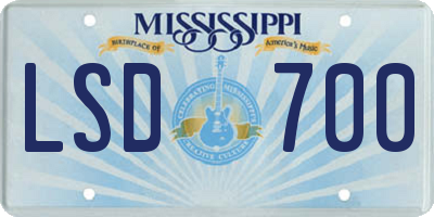 MS license plate LSD700