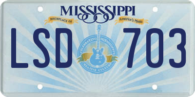 MS license plate LSD703