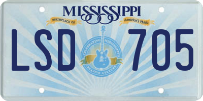 MS license plate LSD705