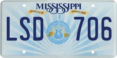 MS license plate LSD706