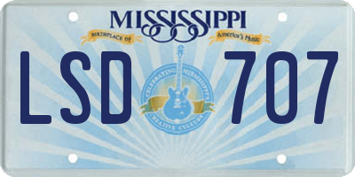 MS license plate LSD707