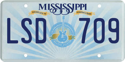 MS license plate LSD709