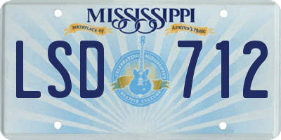 MS license plate LSD712