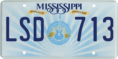 MS license plate LSD713