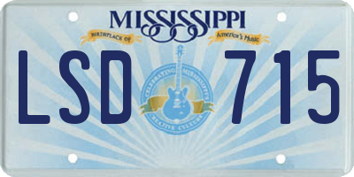 MS license plate LSD715