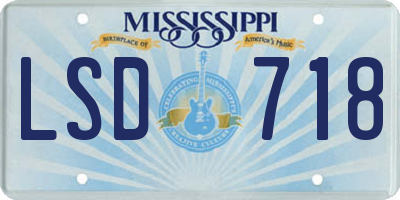 MS license plate LSD718