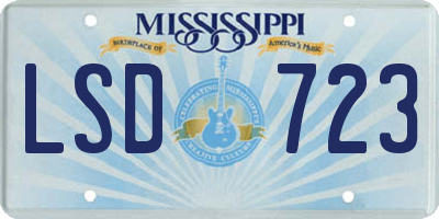MS license plate LSD723