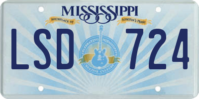 MS license plate LSD724