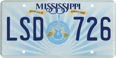MS license plate LSD726