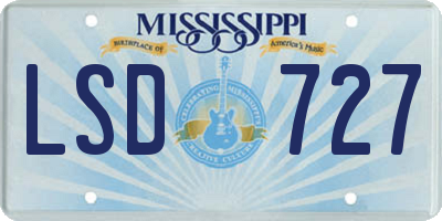MS license plate LSD727