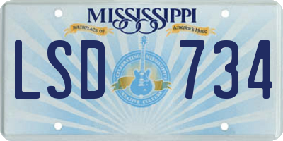 MS license plate LSD734