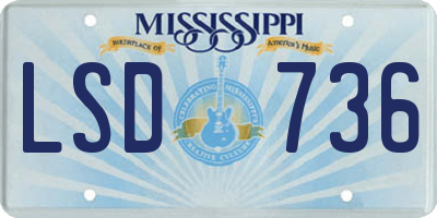 MS license plate LSD736