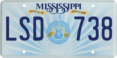 MS license plate LSD738