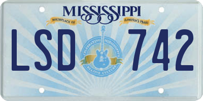 MS license plate LSD742