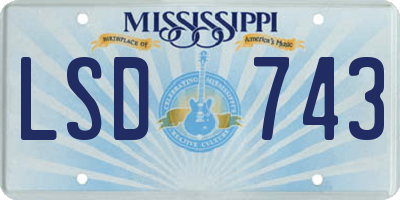 MS license plate LSD743