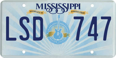 MS license plate LSD747