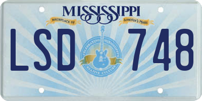 MS license plate LSD748