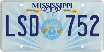 MS license plate LSD752