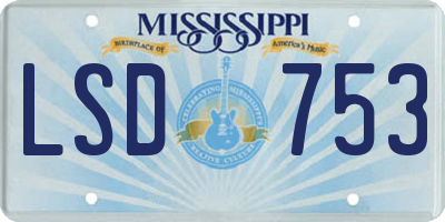 MS license plate LSD753