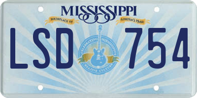 MS license plate LSD754