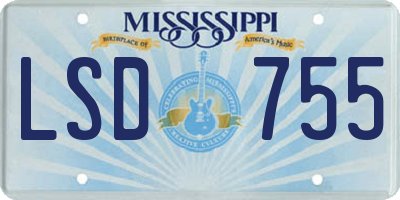 MS license plate LSD755