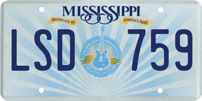 MS license plate LSD759