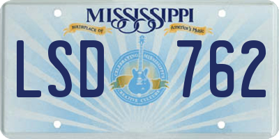 MS license plate LSD762