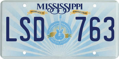 MS license plate LSD763