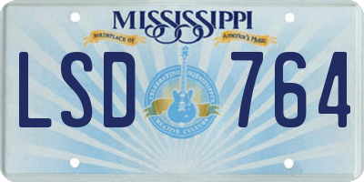 MS license plate LSD764
