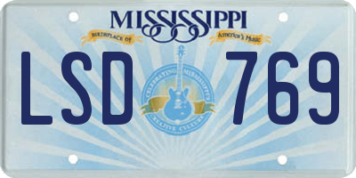 MS license plate LSD769