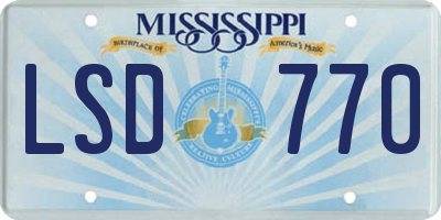 MS license plate LSD770