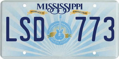 MS license plate LSD773