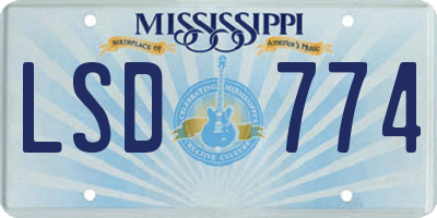 MS license plate LSD774