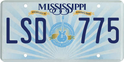 MS license plate LSD775