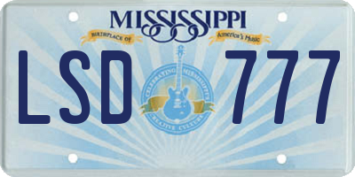 MS license plate LSD777