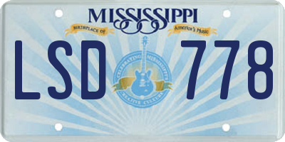 MS license plate LSD778