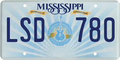 MS license plate LSD780