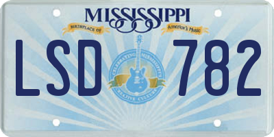 MS license plate LSD782