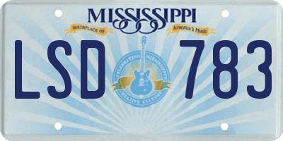 MS license plate LSD783