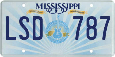 MS license plate LSD787