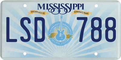 MS license plate LSD788