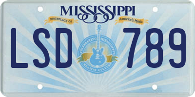 MS license plate LSD789