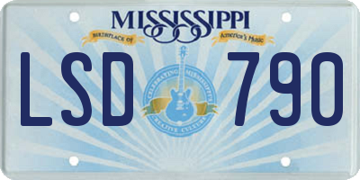 MS license plate LSD790