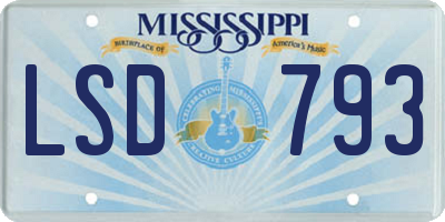 MS license plate LSD793